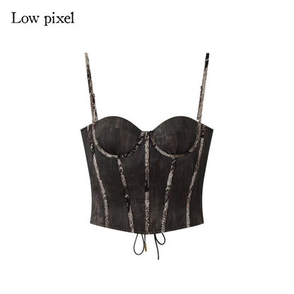 Low pixel Colorblock Slim Fit Lightweight Polyester Women Tank Tops Camisoles