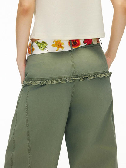 OuttheBlue Woven Fabric Pin Buckle With Chain Detail Womens Casual Fashion Belts