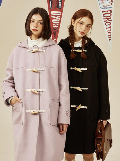 NAPSNAPS Retro Hooded Toggle Padded Women&