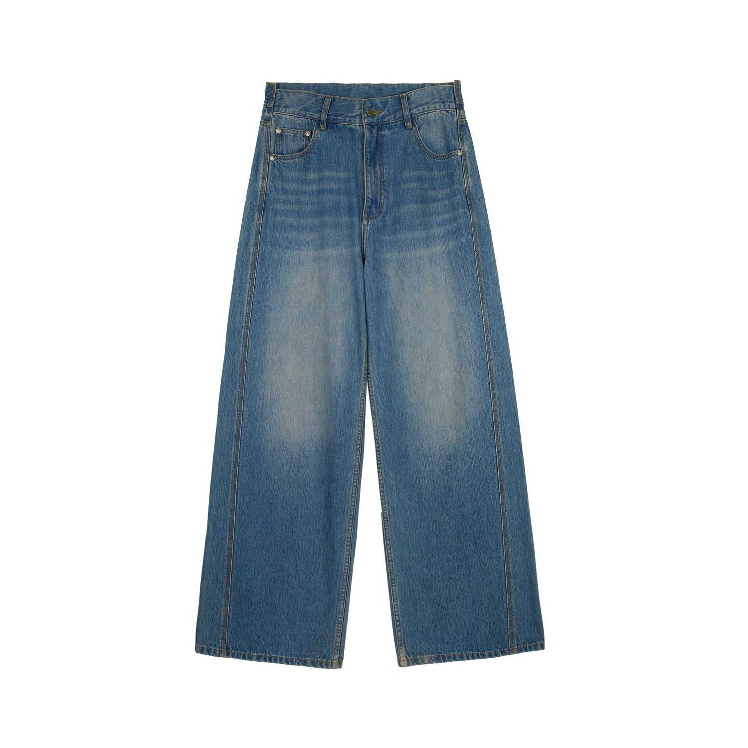 RUN_TO_THE_FUTURE_Breathable_Washed_Mid_Rise_Asymmetrical_Multi_Pocket_Relaxed_Blue_Straight_Jeans_MISSTT