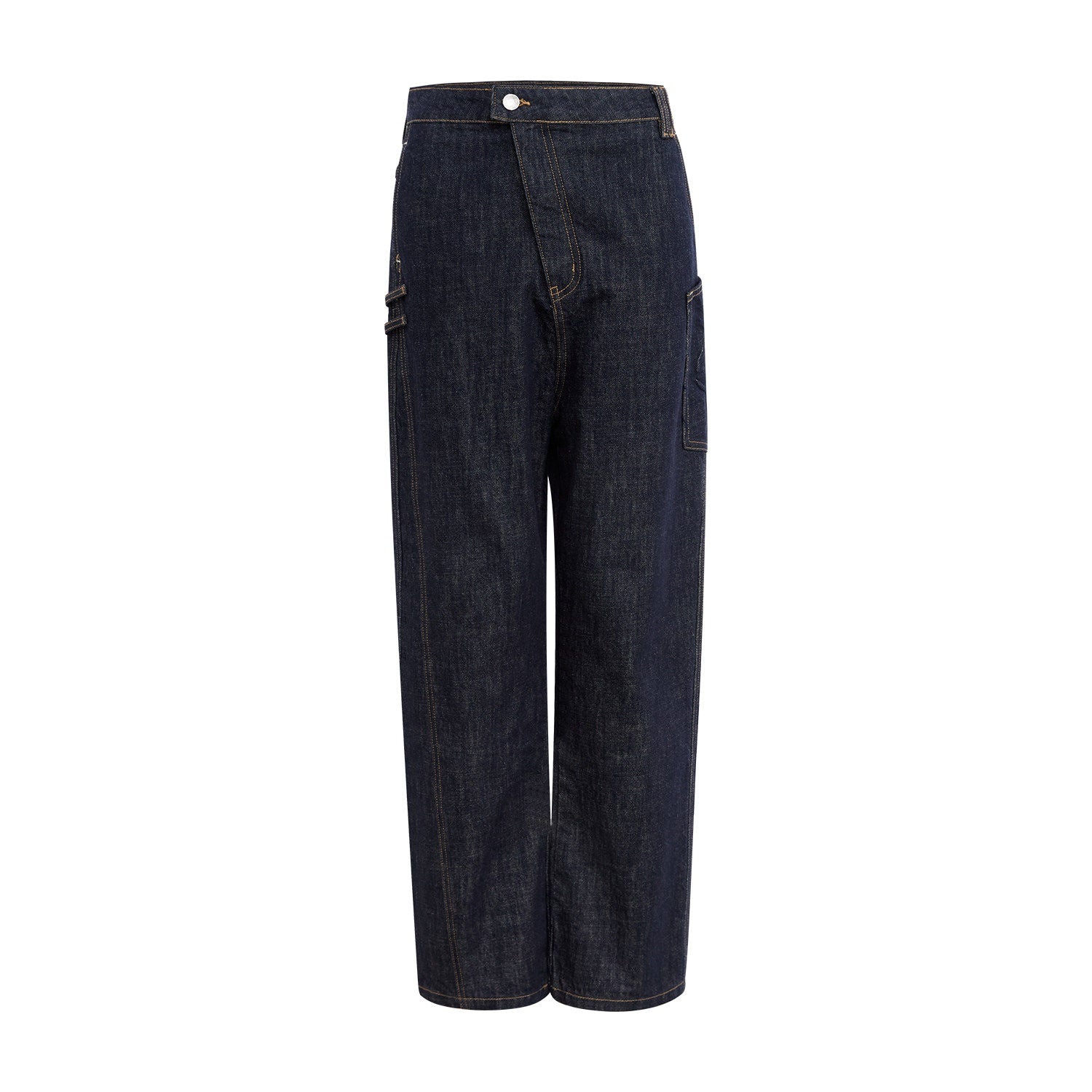 RUN_TO_THE_FUTURE_Durable_Low_Rise_Loose_Fit_Casual_Solid_Dark_Denim_No_Stretch_Straight_Jeans_MISSTT