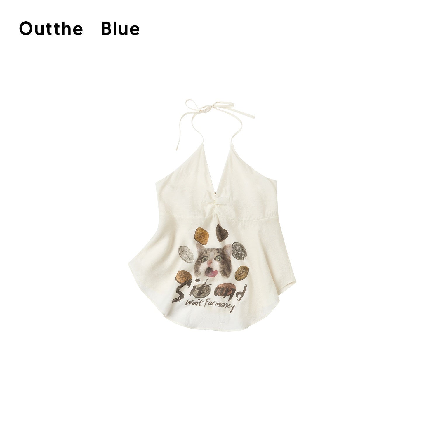 OuttheBlue_Ivory_Letter_And_Heart_Print_V-neck_Women&