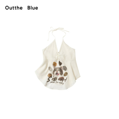 OuttheBlue_Ivory_Letter_And_Heart_Print_V-neck_Women&