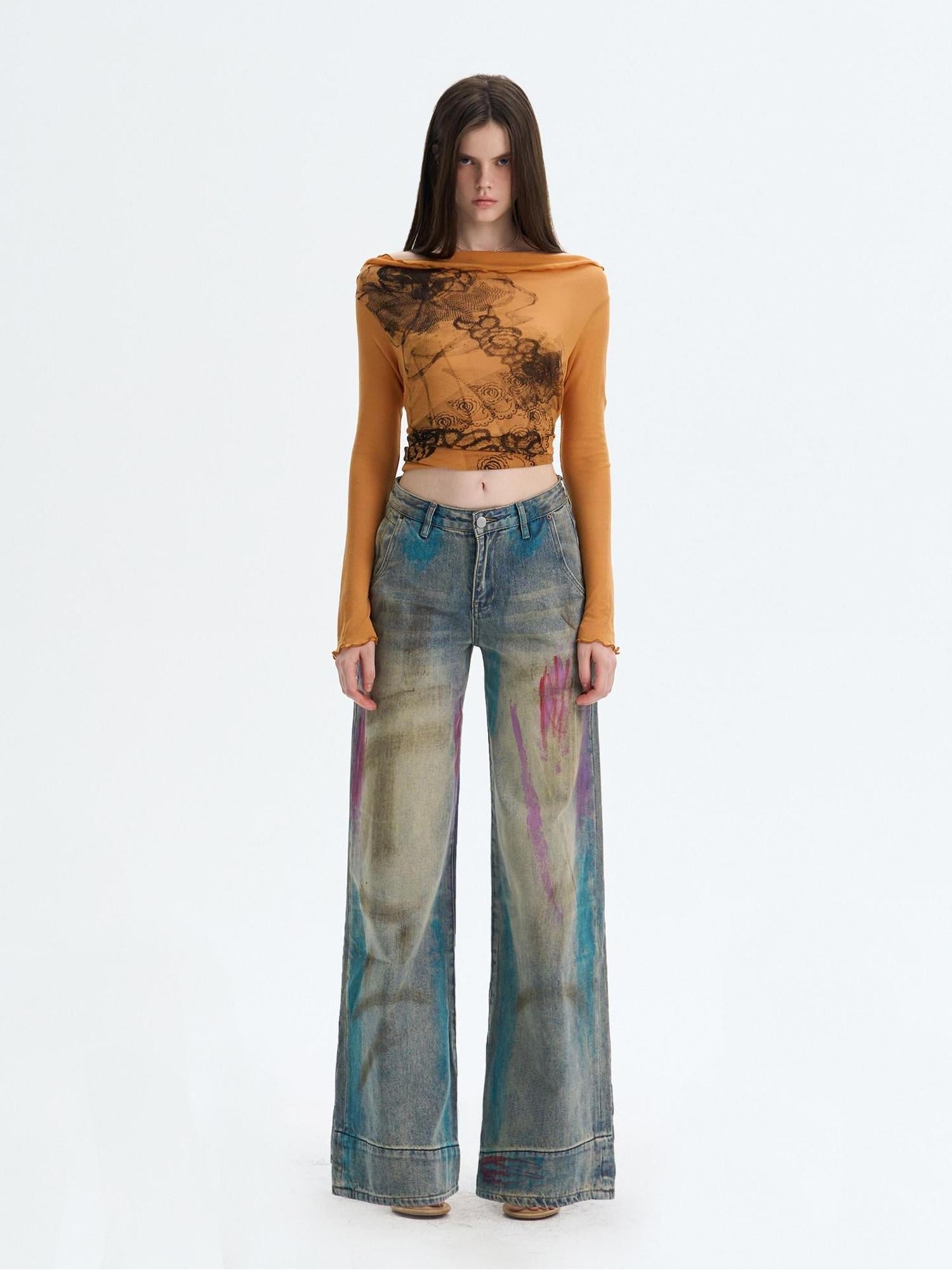 The NeverMore Washed Blue Button Fly Mid Rise Slight Stretch Sexy Straight Leg Jeans