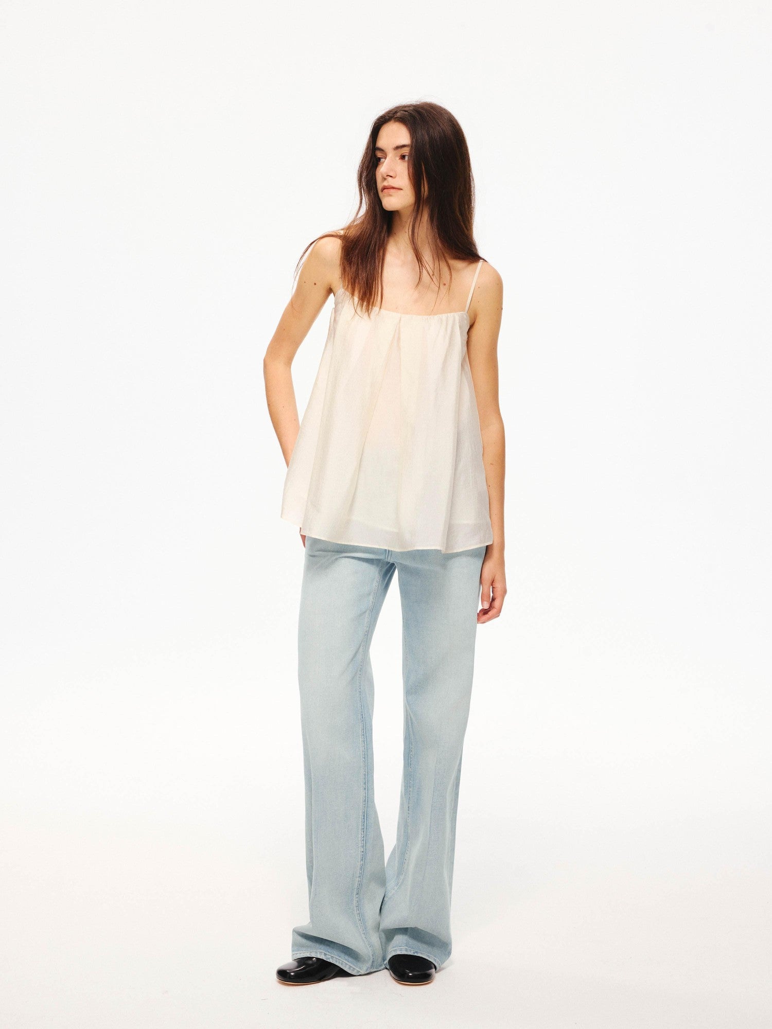 Northbutsouth Sheer Textured Adjustable Side Coverage Pleated Women&