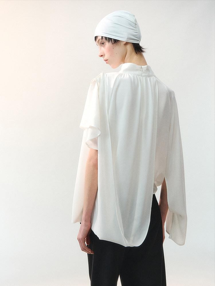 AnnoMundi Night Shadow Airy Draped Asymmetrical Layered Sheer Women&