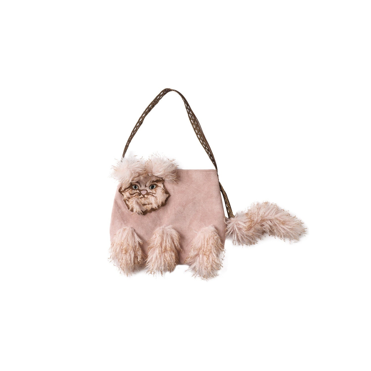OuttheBlue Cute Edgy Cat Print Square Single Shoulder Women Vintage Pink Khaki Tote Bags