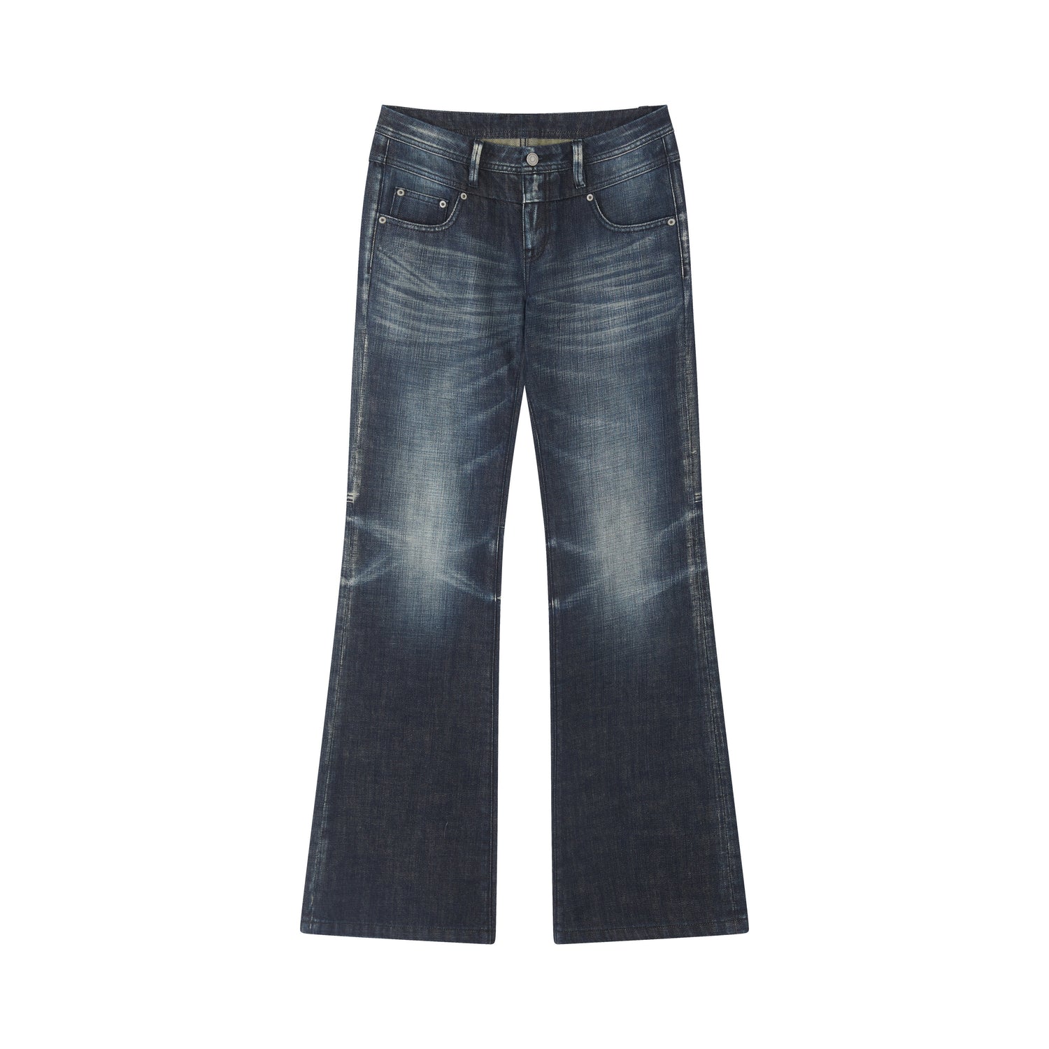 RUN TO THE FUTURE Washed Low Rise Loose Fit Casual Womens Black Stretch Denim Straight Jeans