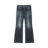 RUN TO THE FUTURE Washed Low Rise Loose Fit Casual Womens Black Stretch Denim Straight Jeans