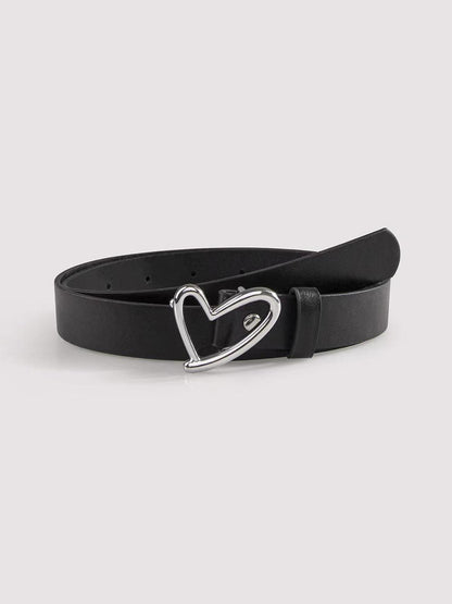 7Shiftin Soft Pu Black Minimalist Versatile Young Women Single Loop Waist Belts