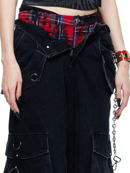24ans Ombre Print Faux Rhinestone Embellished Women&