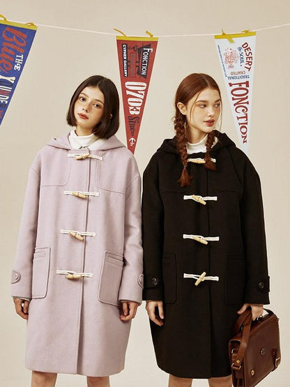 NAPSNAPS Retro Hooded Toggle Padded Women&