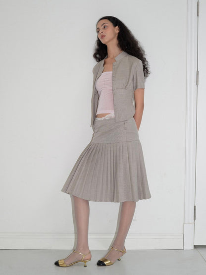 Dorydory Dark Grey Solid High Waist A Line Midi Women&