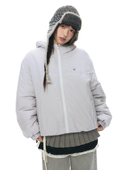 NAPSNAPS Polka Dot Reversible Hooded Printed Women&