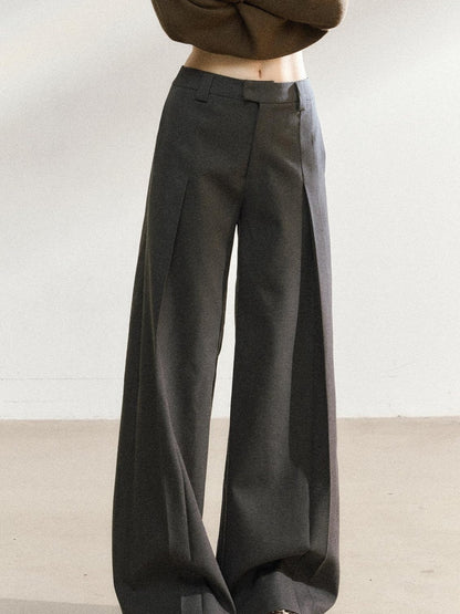 7Shiftin High Waist Commuter Straight Fit Long Dark Gray Teen Girls Straight Pants