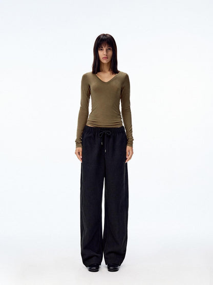 Northbutsouth Tricolor V-neck High Stretch Slim Women&
