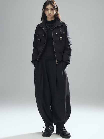 Low pixel 90 Percent White Duck Down Warm Casual Cinched Waist Women Everyday Down Jackets