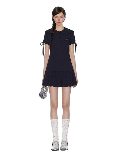 NAPSNAPS Navy Lace Sailor Collar Tie Academy Women&