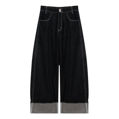 NAPSNAPS_Dark_Washed_Polka_Dot_Cuffed_Low_Rise_Zipper_Women&