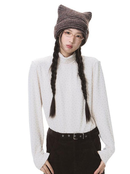 NAPSNAPS Star Print Brushed Fleece High Neck Women&