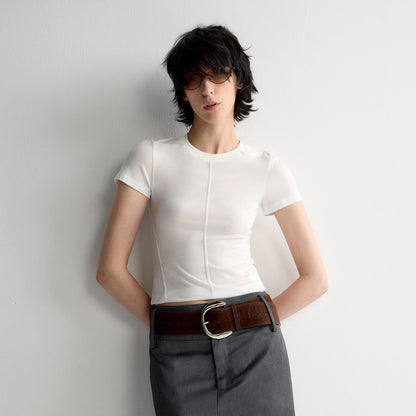 RUN_TO_THE_FUTURE_Cooling_Lyocell_Slim_Fit_Minimalist_Women_Office_Crew_Neck_Solid_Crop_Tops_MISSTT