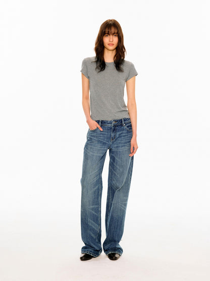 Northbutsouth Multicolor Round Neck Slim Crop Women&