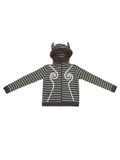 Ttsunami Silver Swirl Striped Fur Collar Zipper Slim Women&