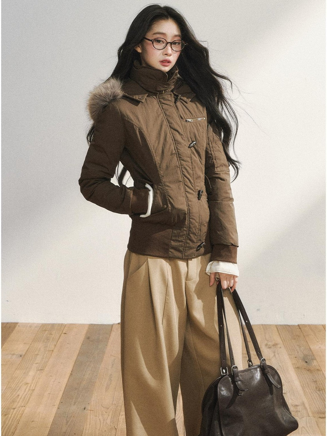 7Shiftin Low Waist Casual Straight Cut Khaki Women Everyday Versatile Wide Leg Pants