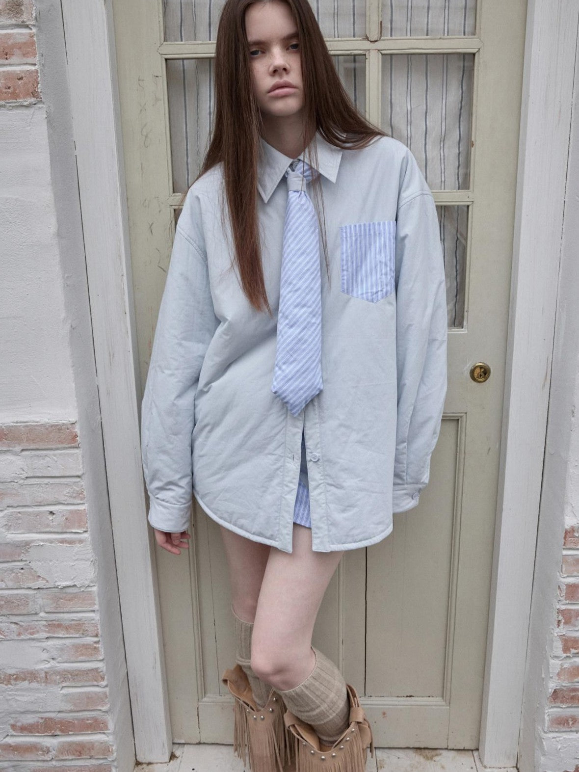 1JINN STUDIO 3d Embroidered Striped Contrast Women&