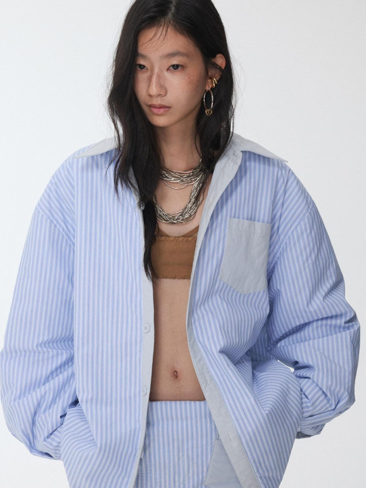 1JINN STUDIO 3d Embroidered Striped Contrast Women&