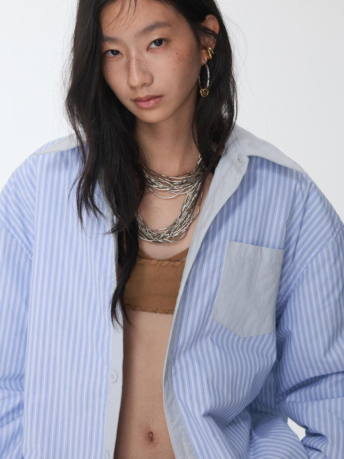 1JINN STUDIO 3d Embroidered Striped Contrast Women&