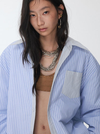 1JINN STUDIO 3d Embroidered Striped Contrast Women&