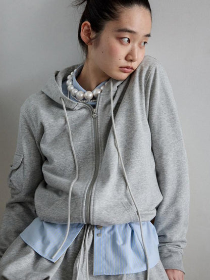 1JINN STUDIO 3d Pleated Hooded Women&