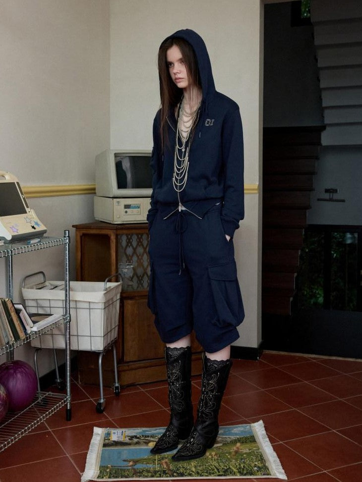 1JINN STUDIO 3d Pleated Hooded Women&