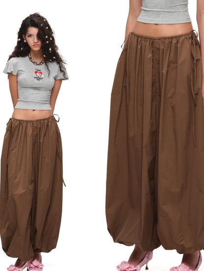 1JINN STUDIO Airy Solid Loose Oversized Lantern Cuffed Balloon Women&
