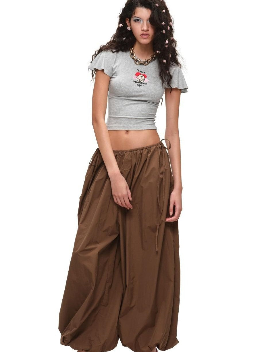 1JINN STUDIO Airy Solid Loose Oversized Lantern Cuffed Balloon Women&