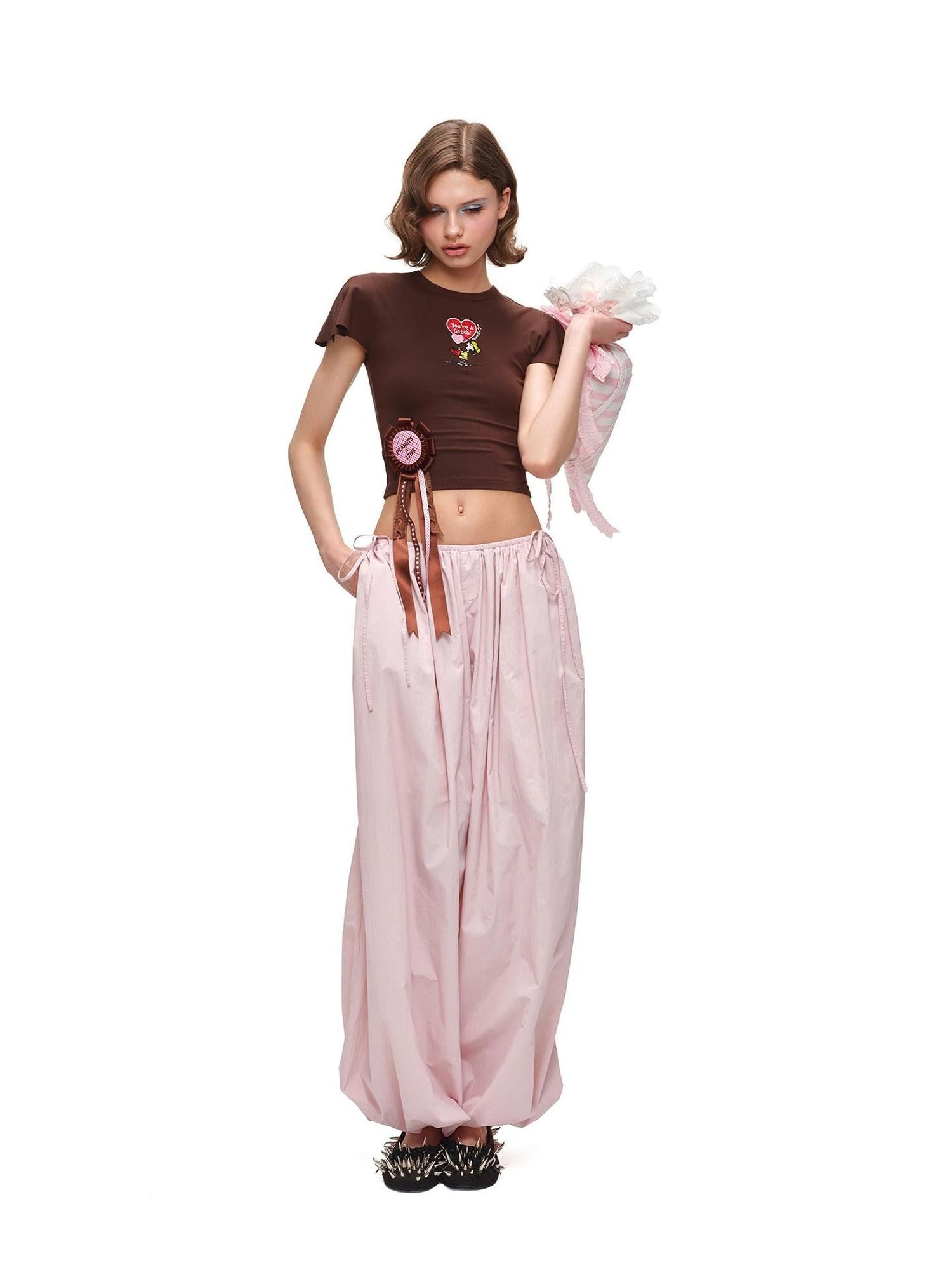 1JINN STUDIO Airy Solid Loose Oversized Lantern Cuffed Balloon Women&