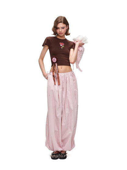 1JINN STUDIO Airy Solid Loose Oversized Lantern Cuffed Balloon Women&