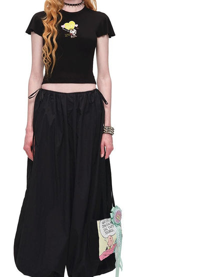 1JINN STUDIO Airy Solid Loose Oversized Lantern Cuffed Balloon Women&