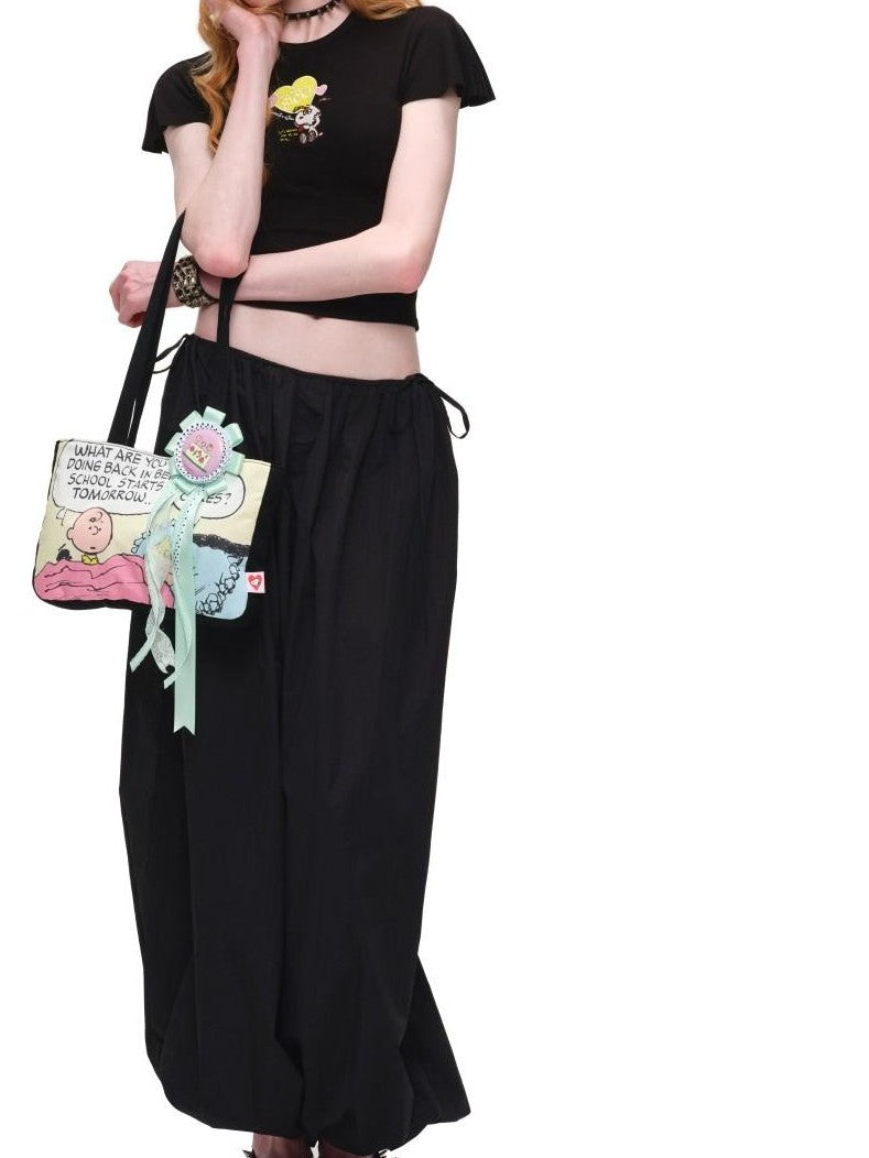 1JINN STUDIO Airy Solid Loose Oversized Lantern Cuffed Balloon Women&