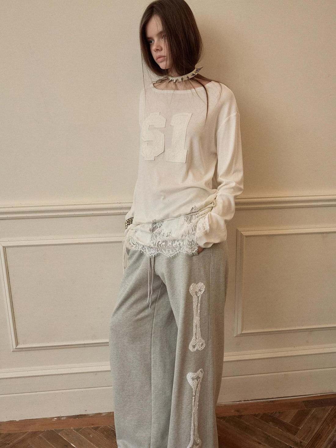 1JINN STUDIO American Applique Embroidery Lace Hem Tie Waist Women&