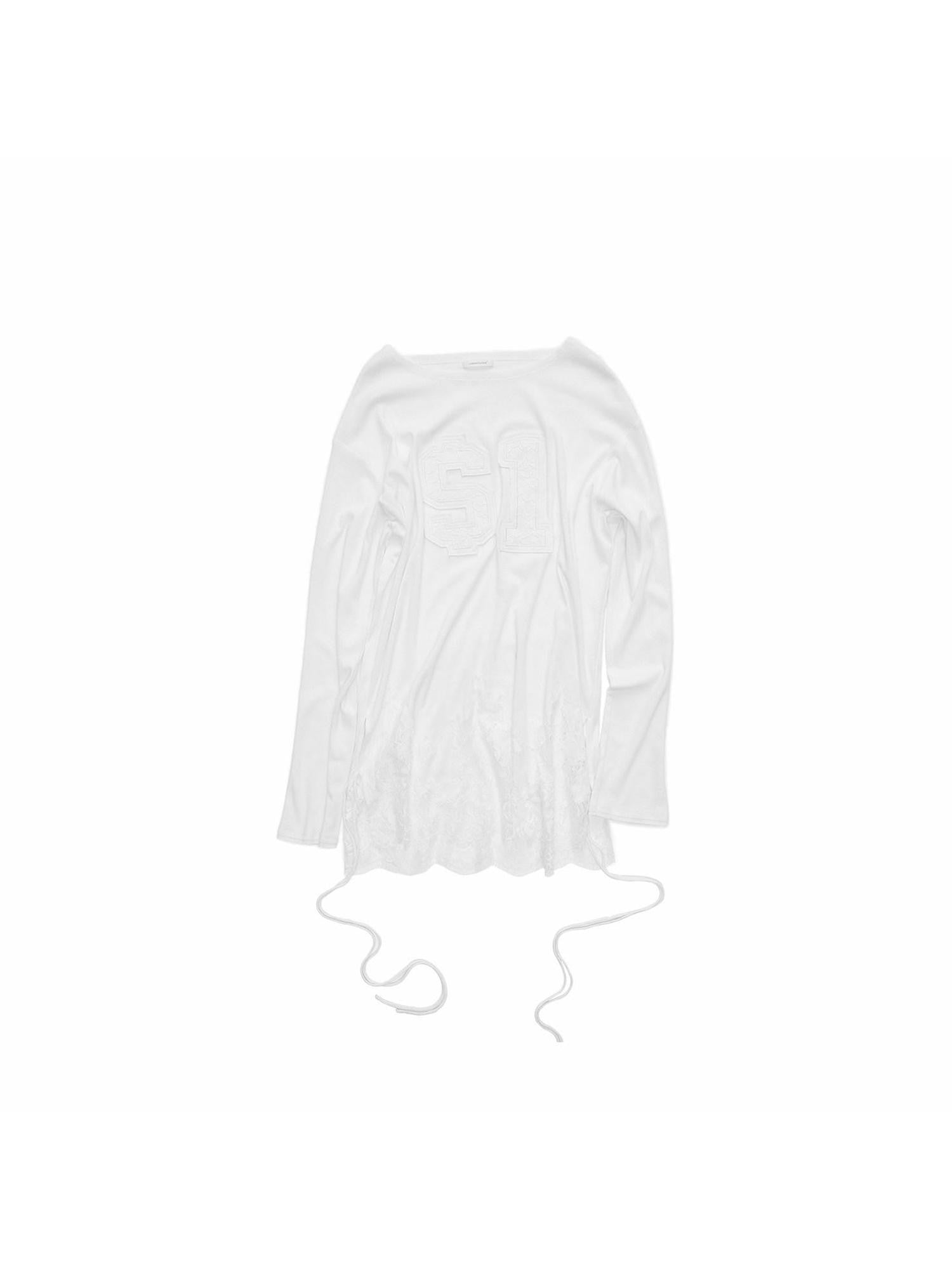 1JINN STUDIO American Applique Embroidery Lace Hem Tie Waist Women&