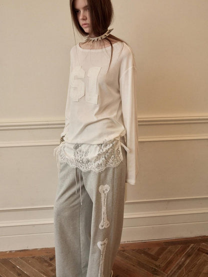 1JINN STUDIO American Applique Embroidery Lace Hem Tie Waist Women&