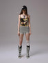 1JINN STUDIO Animal Print Polka Dot Slimming Sleeveless Cropped Women&