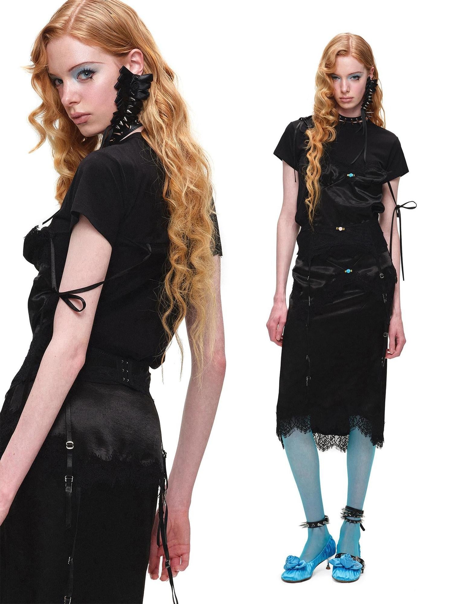 1JINN STUDIO Asymmetrical Faux Layer Adjustable Strap Women&