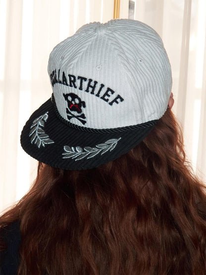 1JINN STUDIO Black White Embroidered Flat Brim Women&