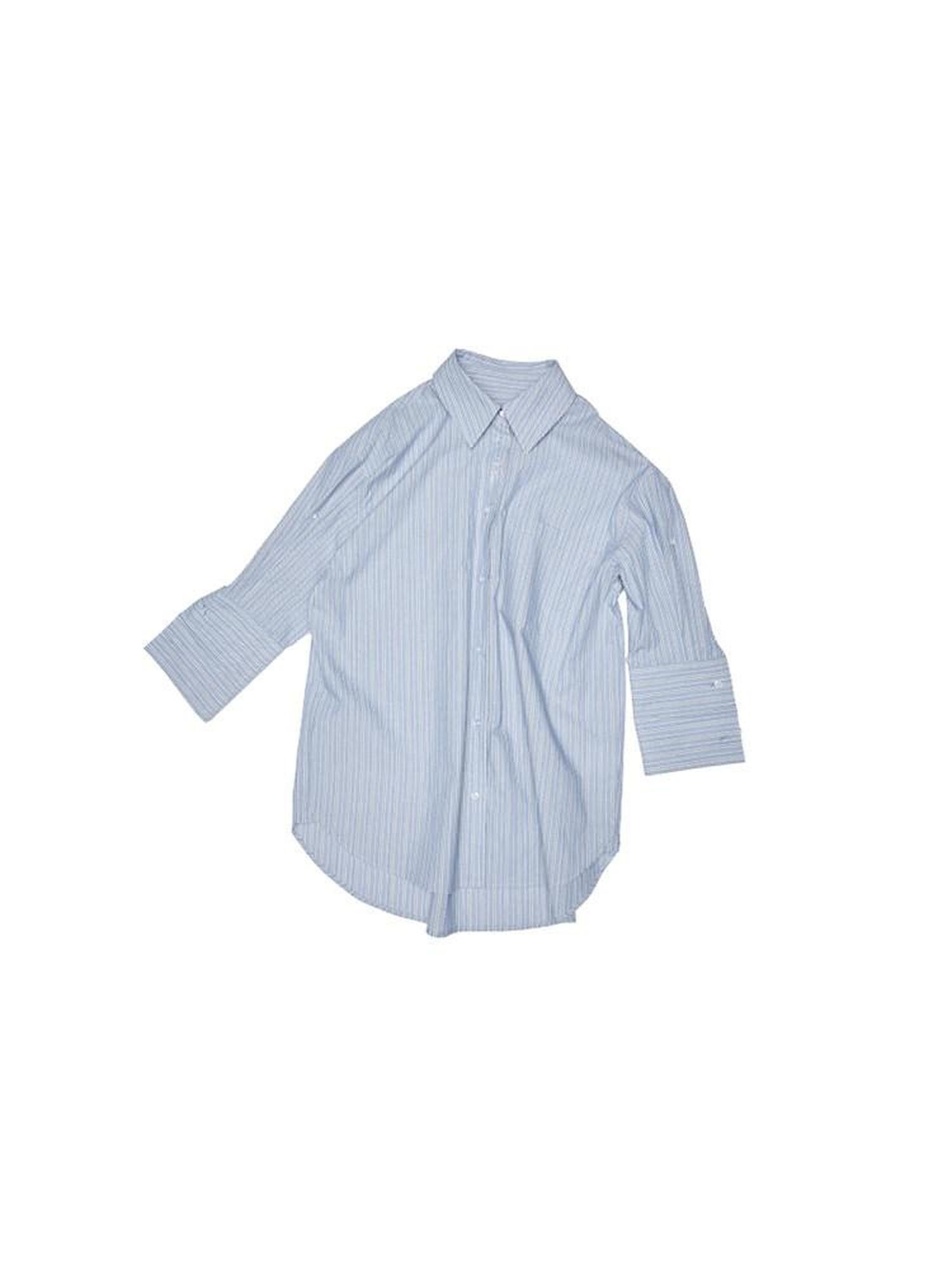 1JINN STUDIO Blue Striped Drop Shoulder Mid Sleeve Women&