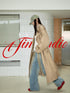 1JINN STUDIO British Large Lapel Double Breasted Belted Women&