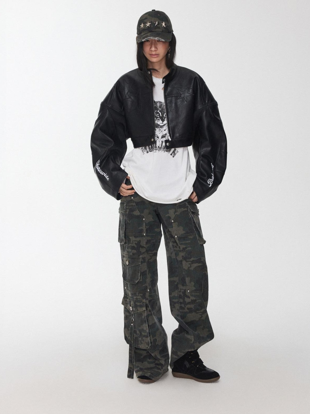 1JINN STUDIO Camo Vintage Washed Utility Multi Pocket Women&