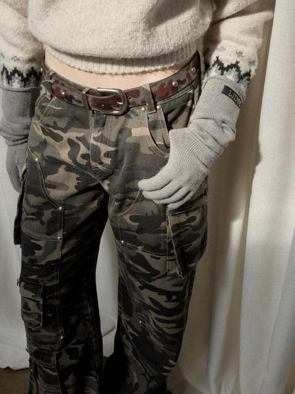 1JINN STUDIO Camo Vintage Washed Utility Multi Pocket Women&